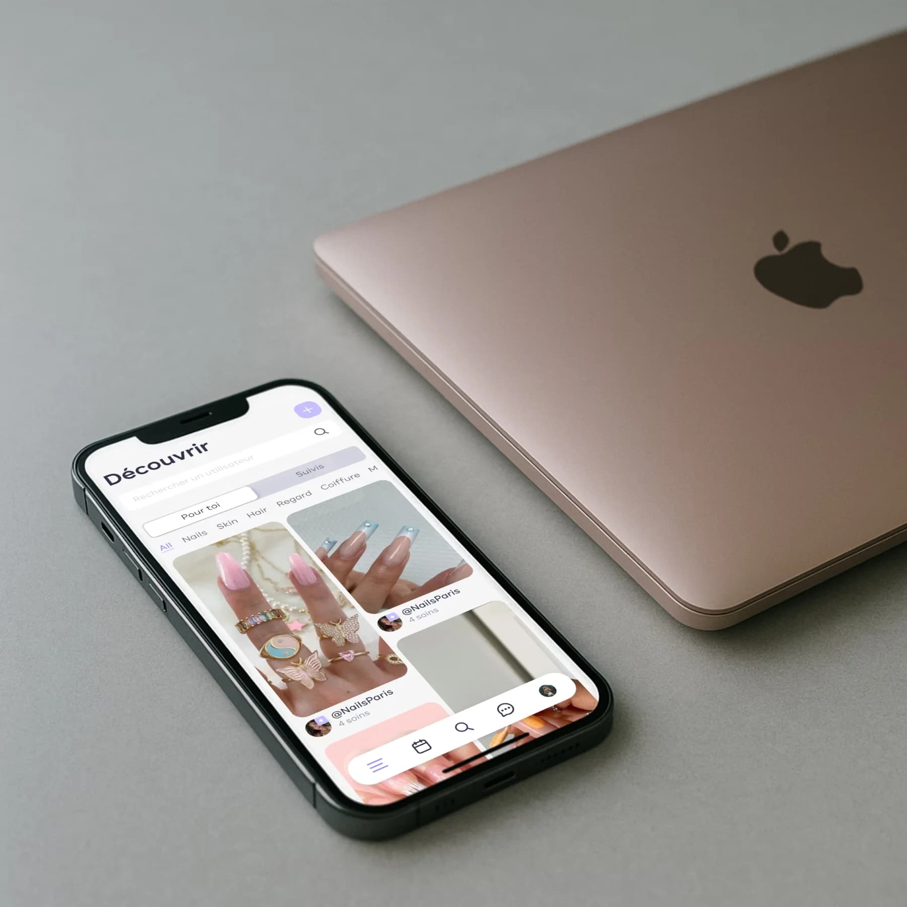 iPhone und MacBook, die die Benutzeroberfläche der iara-App anzeigen